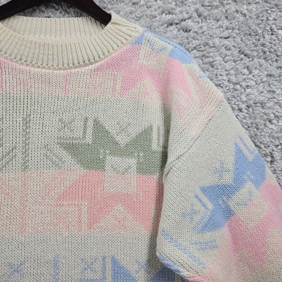Vintage Venezia Sweater Womens 18/20 Knit Long Sleeve Pastel Grannycore USA - Picture 3 of 12